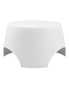Chaise longue table, Elyss, PP, white color, 60x60x45 cm