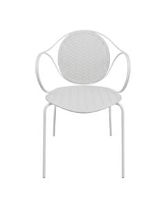 Outdoor chair, Nora, metal structure, PP seat, gray color, L53xW50.5xH79.5 cm