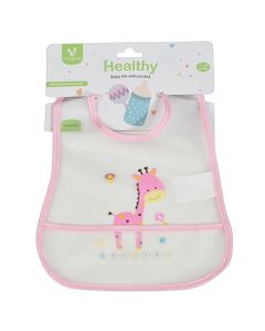 Bibs for children, Cangaroo, Healthy, waterproof, pink, 1 piece