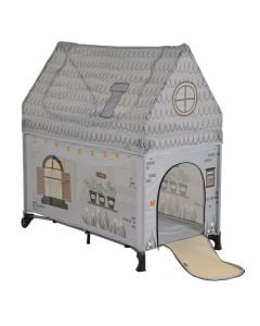 Krevat portativ dhe tendë për fëmijë, Cangaroo, 124x63x126cm, 2 nivele , gri, 1 copë