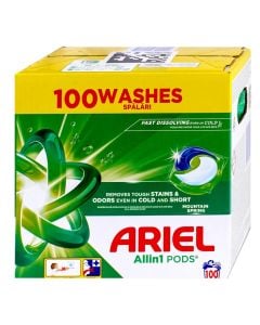 Laundry detergent capsule, Ariel, Mountain Spring, 100 capsules, 1 pack