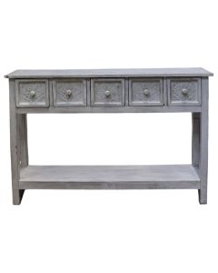 Decorative console, Marocco, tropical Mahogany wood, natural color/white, 115*30*80