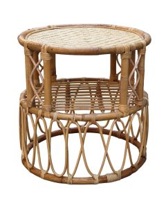Side table, rattan, natural color, DIA 50*50H