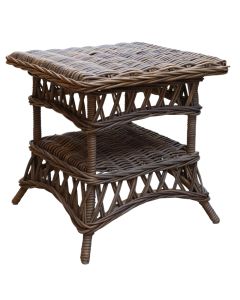 Side table, Athena, rattan, gray color, 55*55*55H
