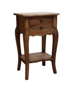 Side table/bedside table, Fiorellia, tropical Mahogany wood, natural color, 40*31.25 *67.5H
