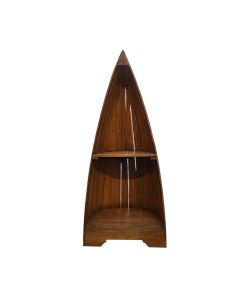 Raft dekoruese ne forme Varke, dru tropikal Mahogany, ngjyre natyrale, 38.5*31*100H cm