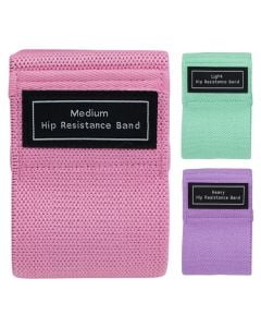 Resistance Band Set, Fitness, 3 pieces, Light (27 kg), Medium (40kg), Heavy (55 kg), polyester & latex material