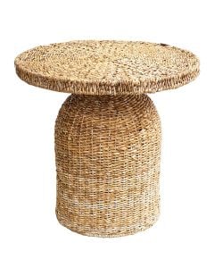 Tavolinë mesi Banana, ratan, kafe natyrale, Dia.50xH55 cm