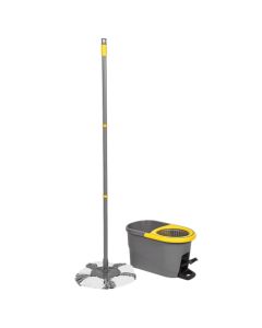 Rotating cleaning bucket, Apex, aluminum/plastic, gray/yellow, 1 piece
