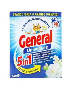 Detergjent pluhur për rroba, General, 5 në 1, 5.4 kg, 98 larje, 1 copë