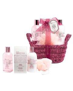Shower set, IDC Institute, shower gel 200 ml, shower salt 150 gr, body lotion 200 ml, sponge, 1 piece