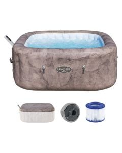 Bestway® LAY-Z-SPA® heated pool, with control app, for 6 people, 180 x 180 x 71 cm, water capacity 840 L, brown color