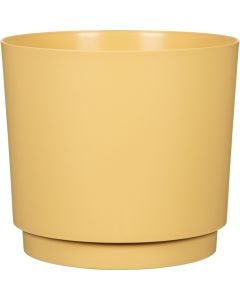 Vazo lulesh rrethore, D 13 cm, materiali plastikë, e verdhe