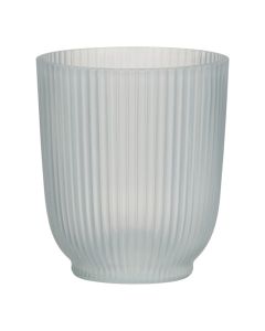 Vazo lulesh rrethore, D 13 cm, materiali qelq, ngjyra bardhë