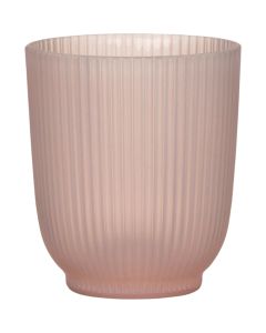 Vazo lulesh rrethore, D 13 cm, materiali qelq, ngjyra roze