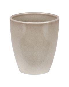 Vazo lulesh rrethore, D 15 cm, materiali qeramik, ngjyra kafe