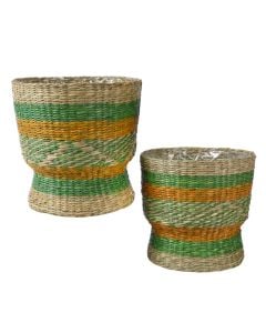 Vazo me thurje kashte, Set 2 copë, S/M