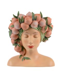 Flower vase with woman's head, polyresin, L20 x W17.6 x H23cm