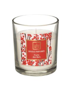 Scented candle with glass holder, forest fruit aroma, 110g, L. 7 x l. 6.5 x H. 8 cm