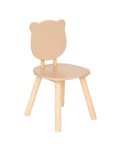 Children's chair, Sweet bear, MDF/pine wood, H49x26x26cm, natural, 1 piece