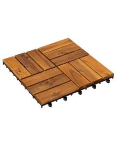 Pllaka decking per kopshtari, dru tropikal Acacia, ngjyre natyrale, 300x300x22 mm