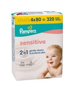 Baby wipes, Pampers, Sensitive, 4x80 threads, 1 pack
