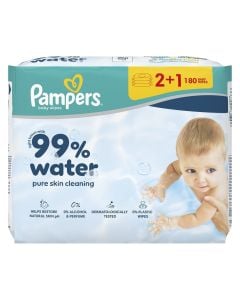 Letra të lagura për bebe, Pampers, 99% ujë, 1 pako