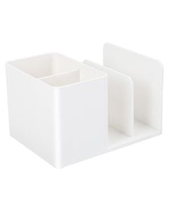 Desk organizer, Deli NU, 12x15.5x9.6 cm, white, 1 piece