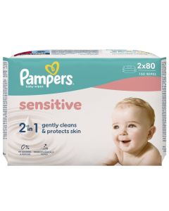 Letra të lagura, Pampers, Sensitive, 2 në 1, 2x80, 1 pako
