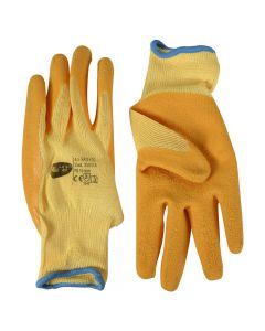 Working gloves, cotton/rubber, yellow