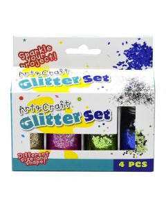 Glitter in bottle, 6x3 cm, set 4 pieces