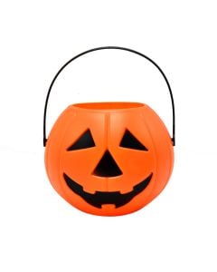 Halloween candy holder, pumpkin, plastic, 21x13 cm