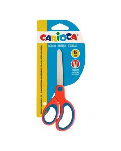 Scissors for kids, Carioca, stainless steel, plastic and rubber, 15 cm, red and blue, 1 piece