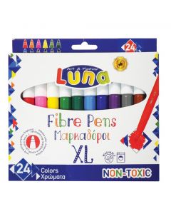 Markera me ngjyra për fëmijë, Luna, plastikë, 15x18.7x1 cm, mikse, 12 copë