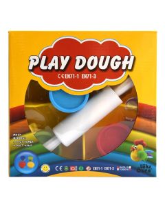 Set plastelinë dhe forma, Play Dough, plastelinë dhe plastikë, 18.5x19x5 cm, e verdhë dhe blu, 12 copë