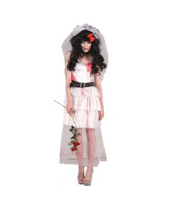 Kostum Halloween për femra,"Zombie bride", M, bardhë