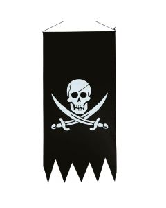 Banner flag, pirate brown, 43x86 cm, black