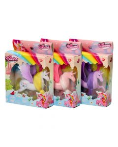 Unicorn toy, for girls, plastic and nylon, 12x7x4 cm, miscellaneous, 1 piece