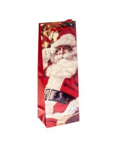 Santa Claus gift bag, paper, 13x35.5x9.5 cm, red, 1 piece