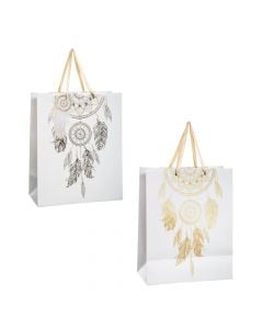 Dream Catcher gift bag, paper, 26.7x13.7x33 cm, white, 1 piece