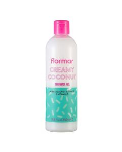 Creamy Coconut body shower gel, Flormar, plastic, 350 ml, pink and green, 1 piece