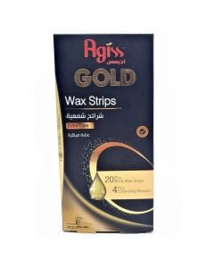 Wax depilation set, Agiss, plastic and wax, 19x9.5x2.5 cm, gold, 24 pieces