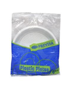 Disposable plate, Previsa, plastic, 21 cm, white, 20 pieces