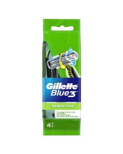 Blue 3 men's disposable razor blade, Gillette, plastic and stainless steel, 21x7 cm, green, 5 pieces