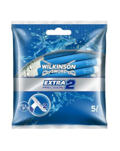 Disposable razor blade for men Extra Precision, Wilkinson Sword, plastic and stainless steel, 14x15 cm, blue, 5 pieces