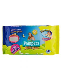 Wet wipes for babies Sun & Moon, Pampers, polyester, 13x22x5 cm, blue and yellow, 46 pieces