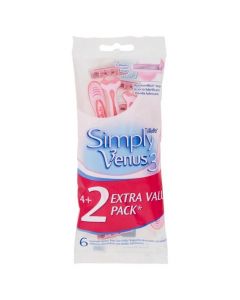Disposable razor blade for women Venus, Gillette, plastic and stainless steel, 18.5x10.5x4 cm, pastel pink, 6 pieces