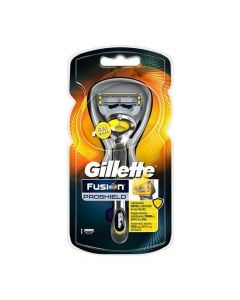 Men's razor Fusion Proshield, Gillette, plastic and stainless steel, 20x10.5x3.5 cm, yellow and gray, 1 piece