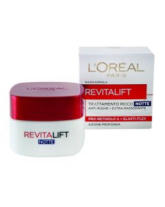 Krem rigjenerues për trajtimin e fytyrës gjatë natës Revitalift, L'Oreal, plastikë, 50 ml, e kuqe, 1 copë
