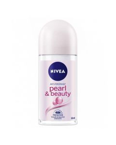 Roll-on deodorant for women Pearl&Beauty, Nivea, plastic and glass, 50 ml, white and pink, 1 piece